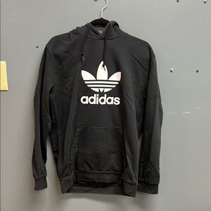 Adidas Black Hoodie with White Logo size M